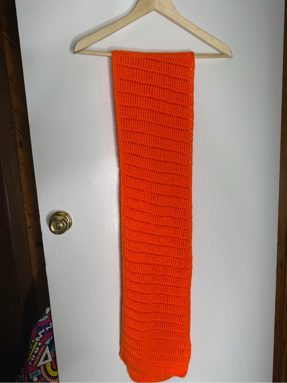 Bright Orange Crocheted Scarf